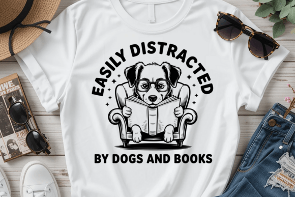 Evaluating Easily Distracted Dogs Books PNG for Embroidery