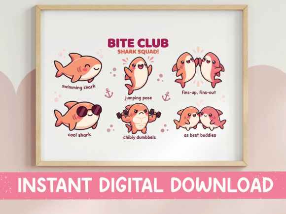 Review: Bite Club Shark Squad Cute Poses for Embroidery