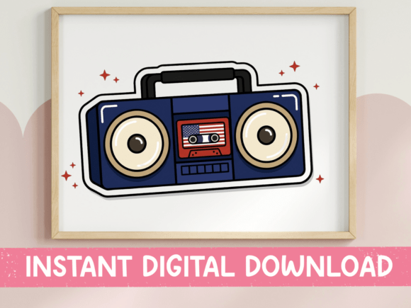 Review: Retro Boombox American Flag Cassette Design