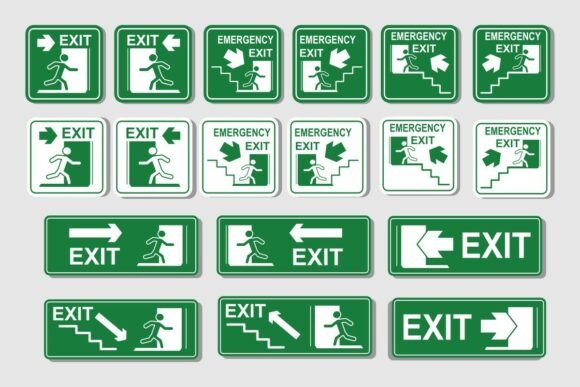 Reviewing the Emergency Exit Sign Elements Collection