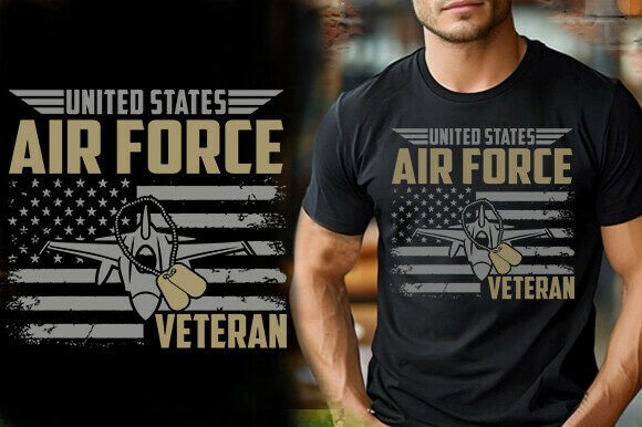 Reviewing the USAF Veteran T-Shirt Design D for Embroidery