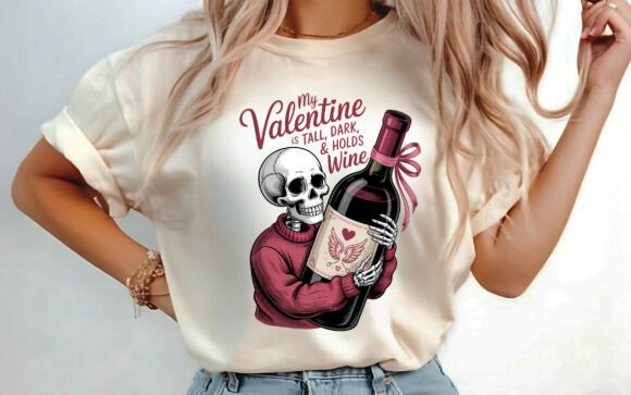 Skeleton Wine Valentine’s Day Shirt PNG Review